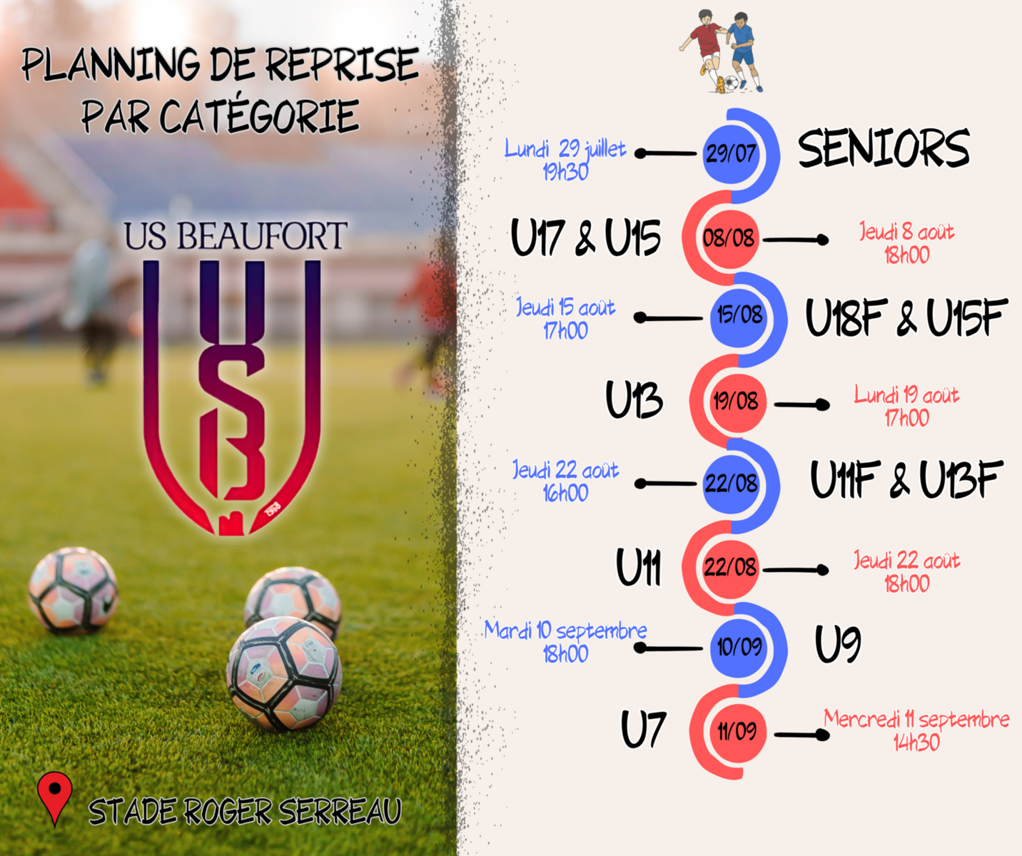 PLANNING DE REPRISE ENTRAINEMENT