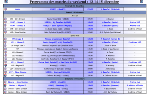 Programme des rencontres : #Samedi14etDimanche15Decembre