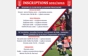 Encore quelques places pour la saison 2021/2022