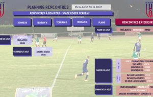 Planning matchs 24 au 29 aout 