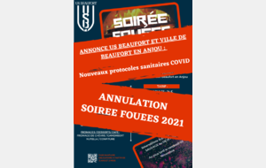 ANNULATION SOIREE FOUEES 2021