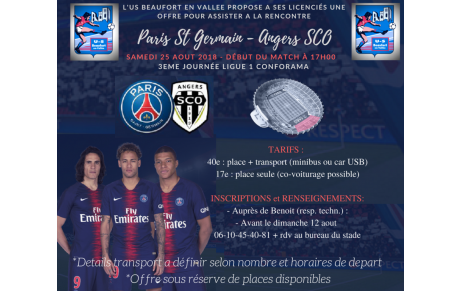Offre PSG - Angers SCO