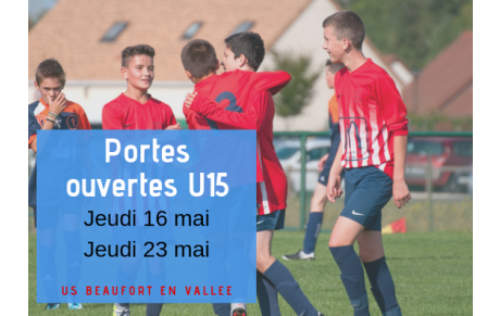 Entrainements portes ouvertes pour les futurs U15