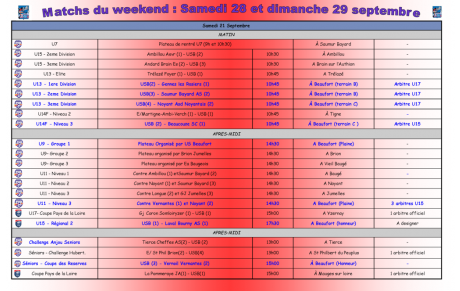 Programme à venir : 28 et 29 septembre