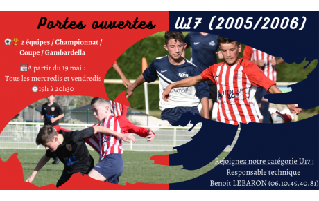 Rejoins notre effectif U17 