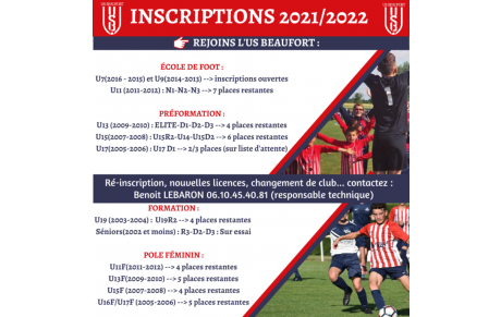 REPRISE DES INSCRIPTIONS : AOUT 2021