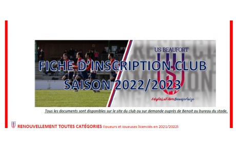 INSCRIPTIONS 2022-2023