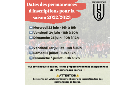 [𝐕𝐨𝐢𝐜𝐢 𝐥𝐞𝐬 𝐝𝐚𝐭𝐞𝐬 𝐝𝐞𝐬 𝐩𝐞𝐫𝐦𝐚𝐧𝐞𝐧𝐜𝐞𝐬 𝐝’𝐢𝐧𝐬𝐜𝐫𝐢𝐩𝐭𝐢𝐨𝐧𝐬 𝐩𝐨𝐮𝐫 𝐥𝐚 𝐬𝐚𝐢𝐬𝐨𝐧 𝟐𝟎𝟐𝟐/𝟐𝟎𝟐𝟑🔴🔵]